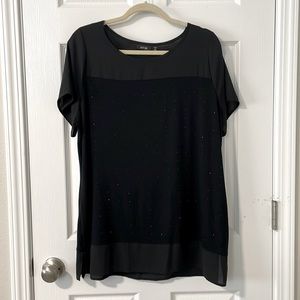 NWOT Apt 9 Mixed Media Short Sleeve Blouse